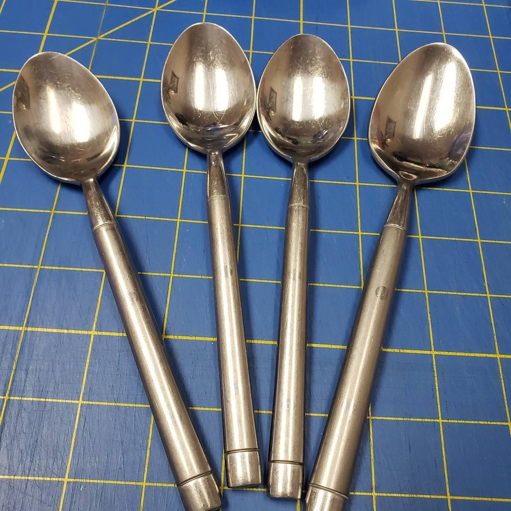 Cambridge Mat & Glossy Tip Stainless 3 Tablespoons 7.75" & 1 Serving Spoon 8.5"